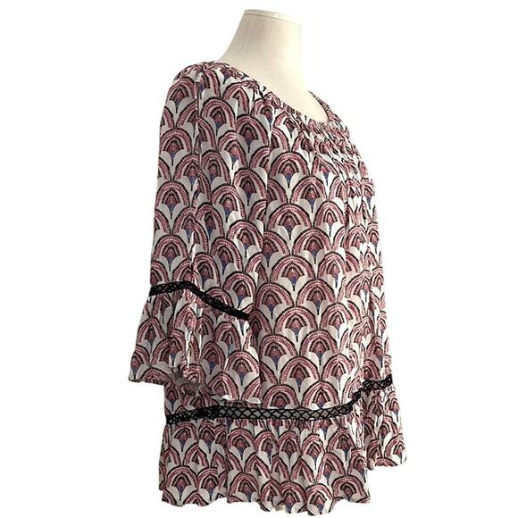 “Fever” Women's Ruffle Sleeve Boho Peasant Top Poet Blouse | Size M - Picture 3 of 9